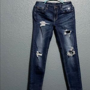 Dark wash ripped jeans